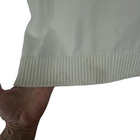 Fourteen Twelve Ivory American Flag Knit Crew Neck Sweater Womens Medium - Picture 5 of 13